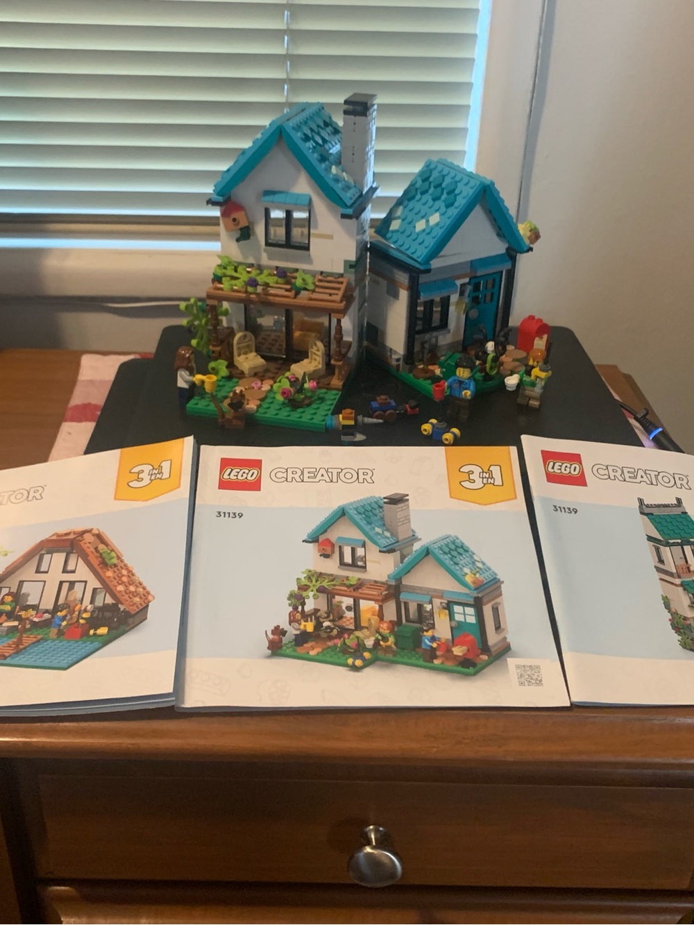 LEGO Creator Teal Roof Modular House Building Set with White Walls 3 in 1